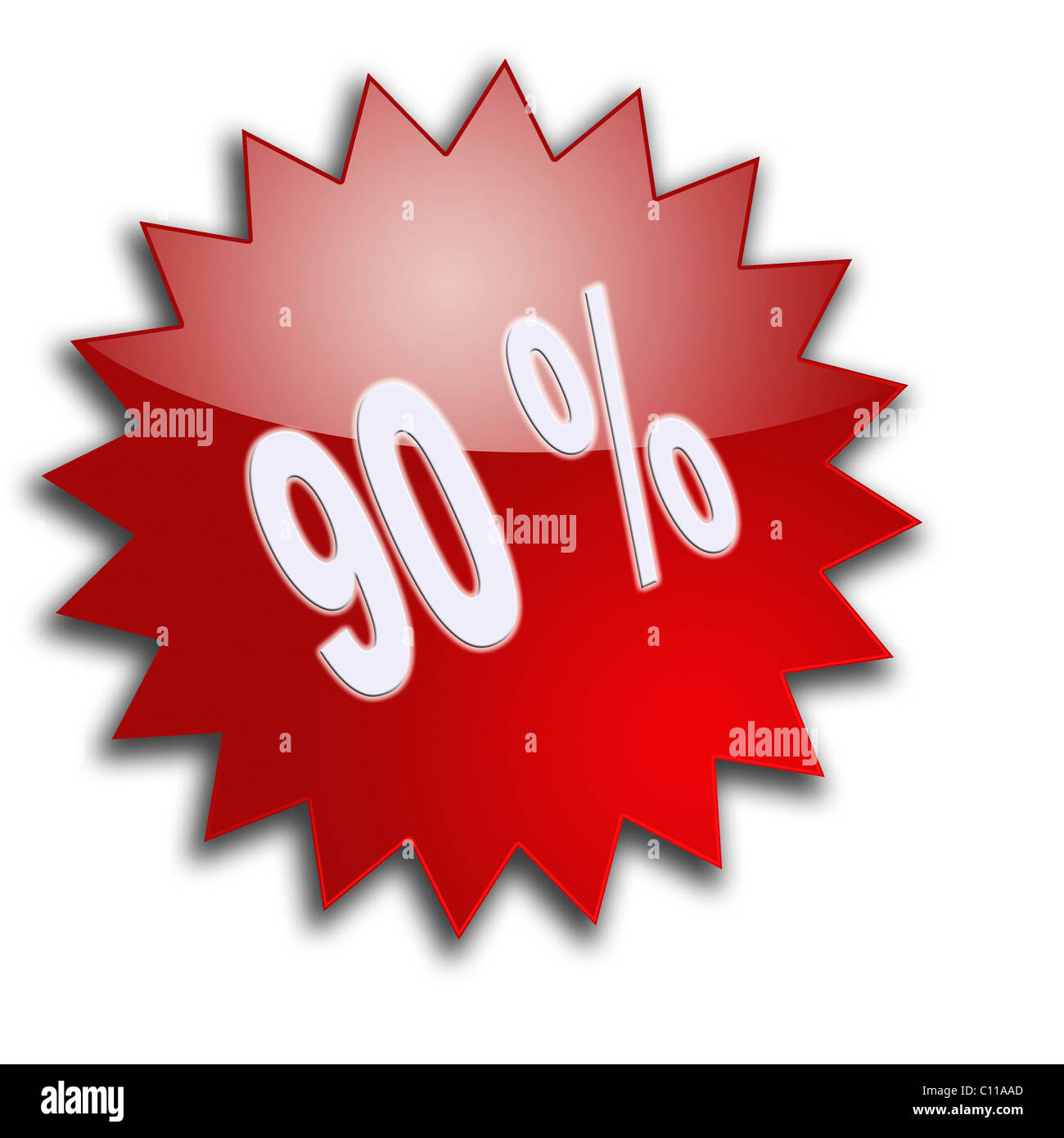 Text '90%', percent, discount Stock Photo