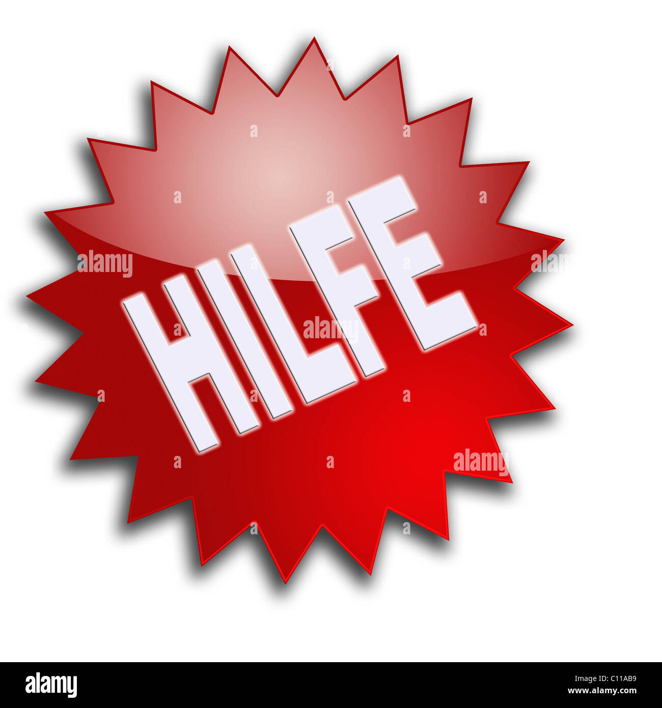 Lettering 'Hilfe', help Stock Photo