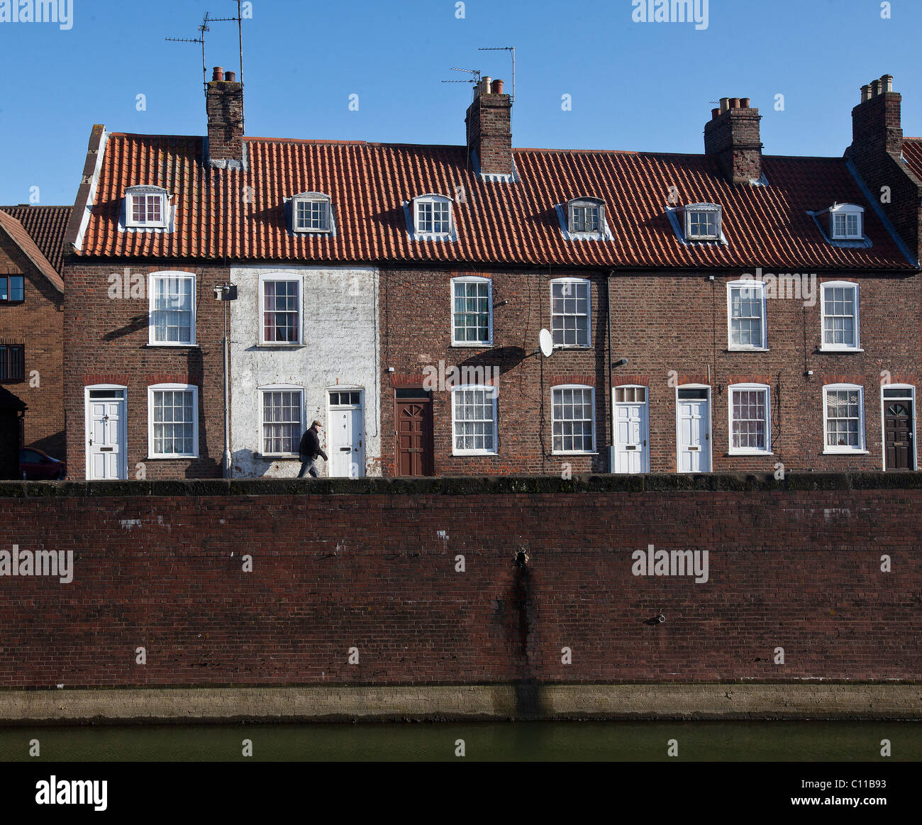 Boston, Lincolnshire. Pictured are housing by the canal in Boston centre. Photo by Fabio De