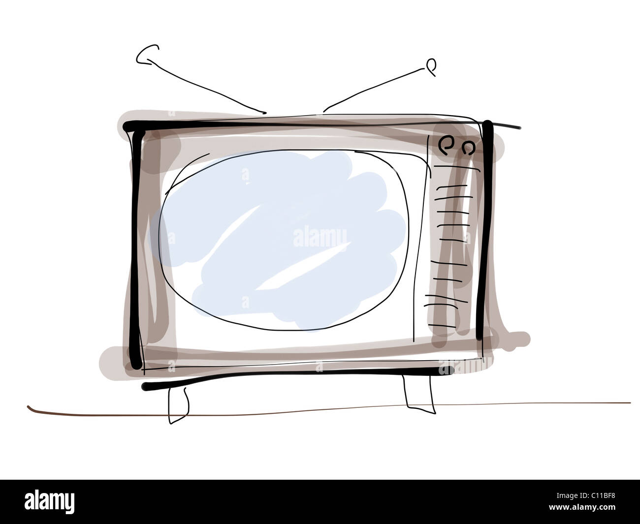 illustration of an old style Television Stock Photo