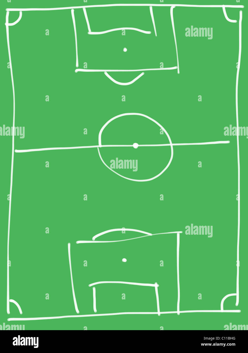 simple illustration of a football / soccer pitch Stock Photo Alamy