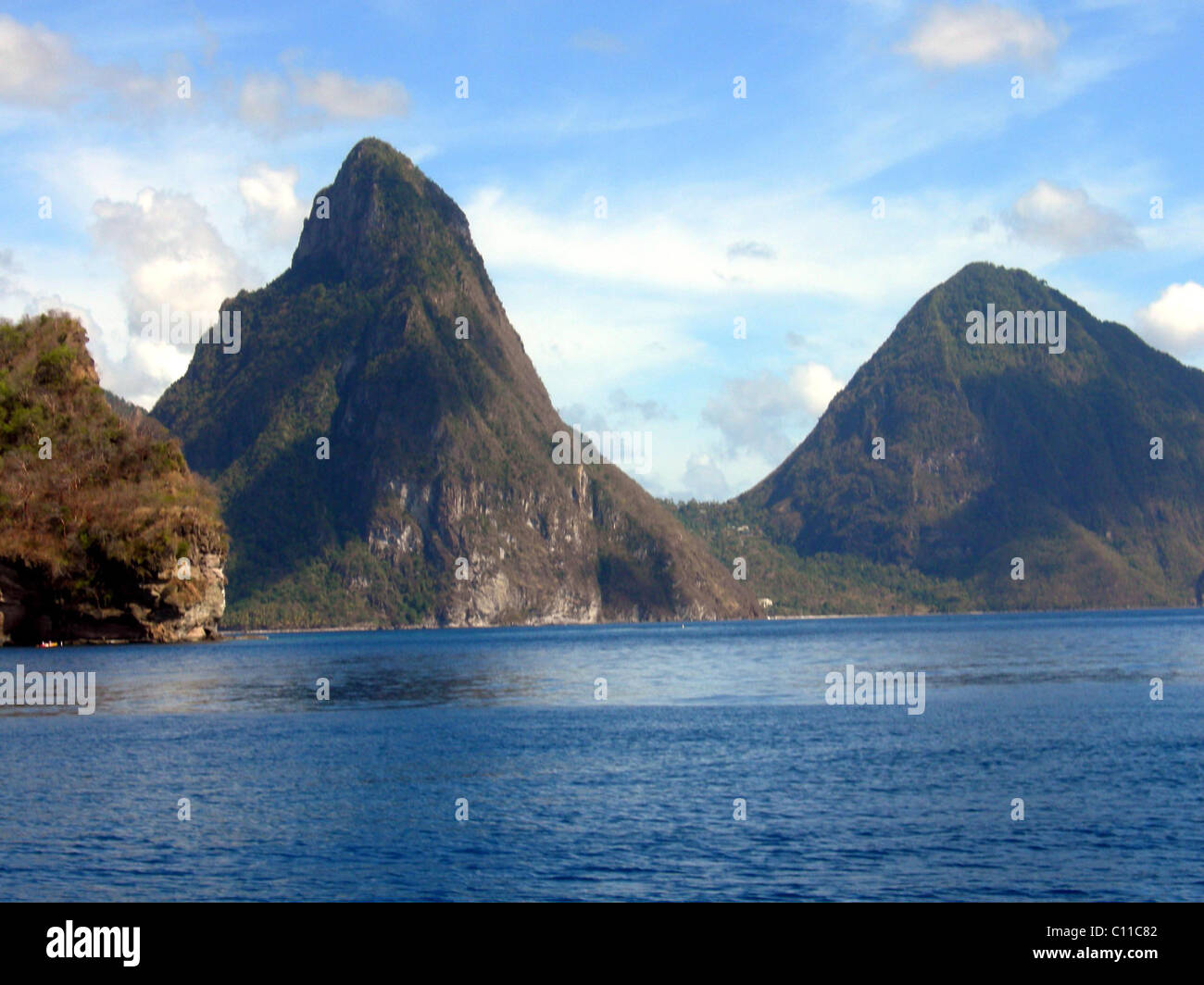 The Pittons in St Lucia Stock Photo - Alamy