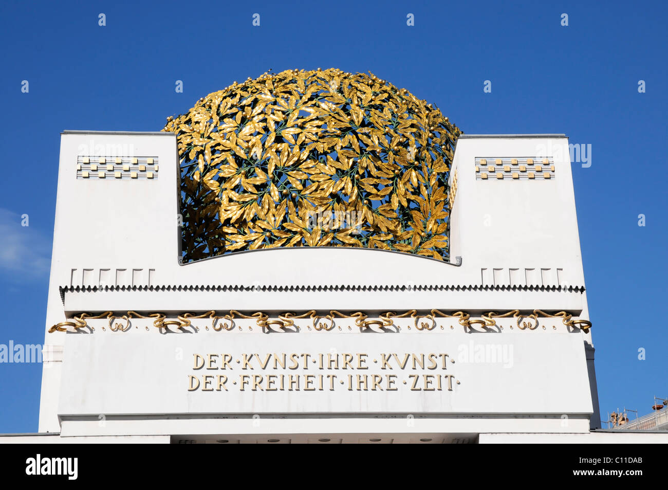 Art Nouveau lettering, 'Der Zeit ihre Kunst, Der Kunst ihre Freiheit', 'to every age its art and to art its freedom', Vienna Stock Photo