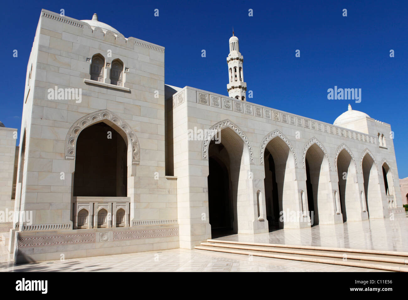 The Sultan Qaboos Grand Mosque in Muscat, Oman. Stock Photo