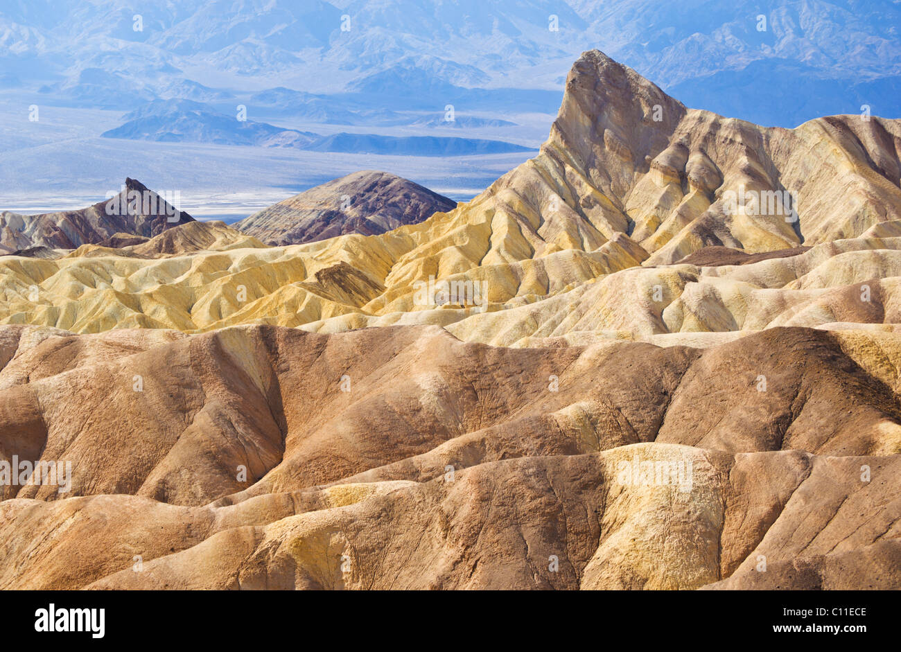 Manly Beacon at Zabriskie Point, Furnace creek, Death Valley National Park, California, USA Stock Photo