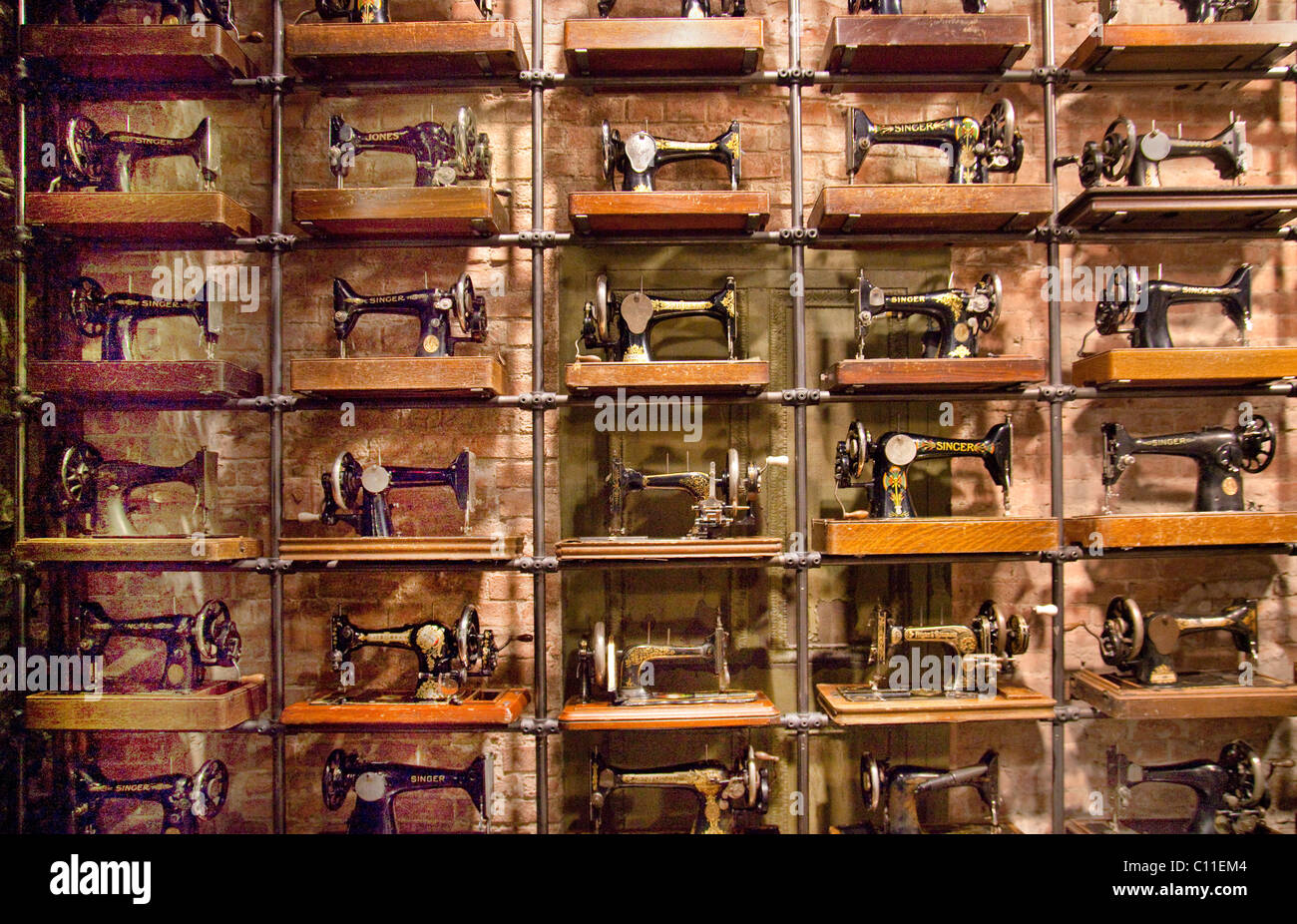 old Singer sewing machine display Stock Photo Alamy