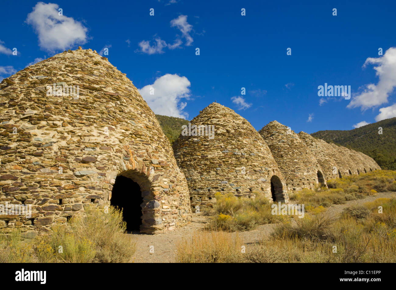 The Charcoal Kilns Panamint range Emigrant canyon road Death Valley National Park California USA Stock Photo