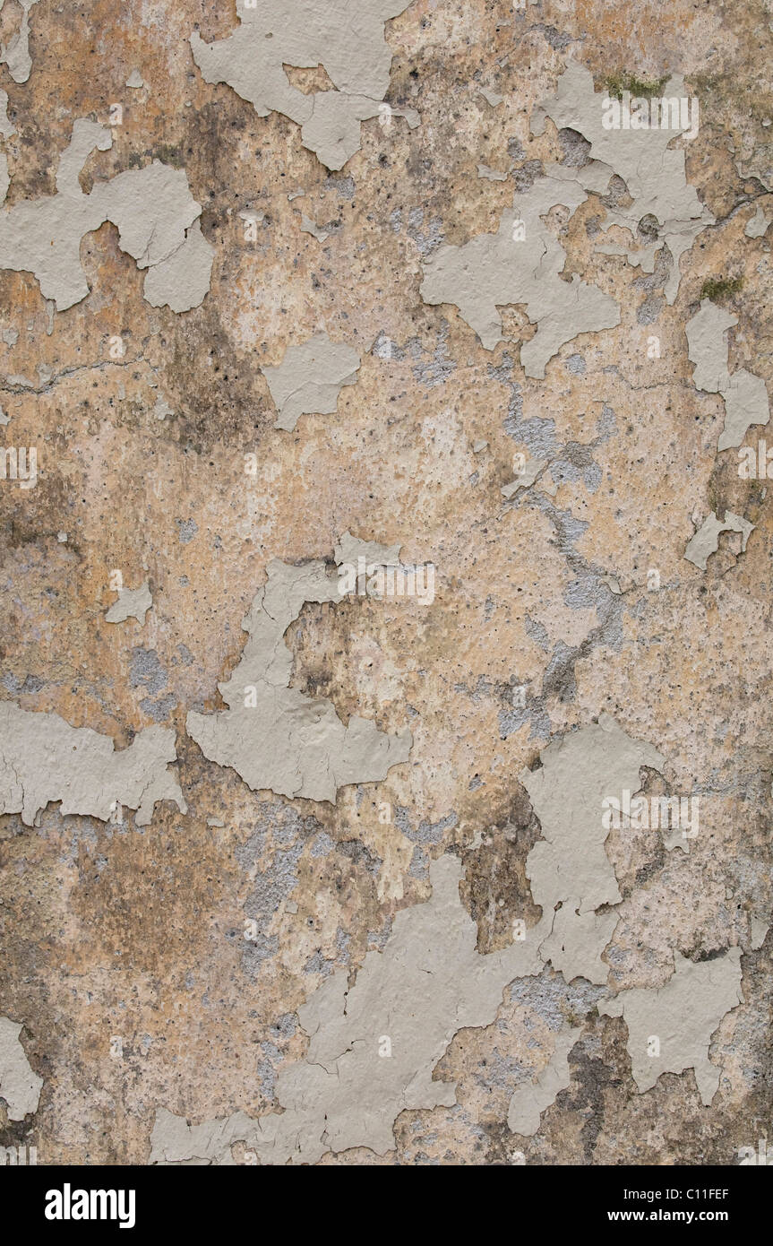 Weathered wall with several layers of plaster and paint, background