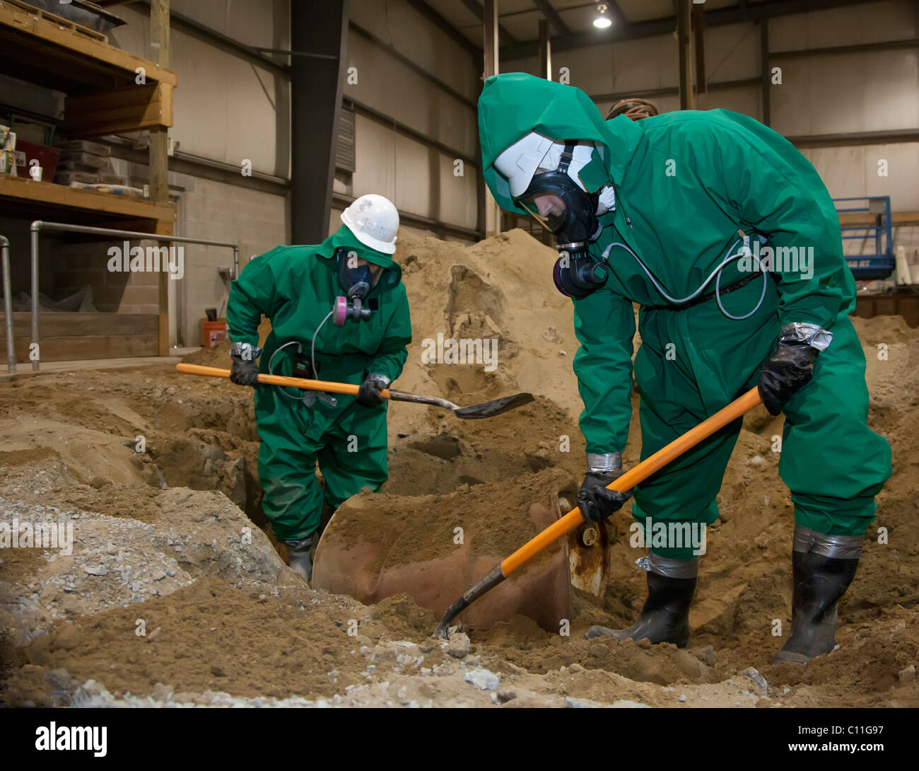 Job Corps Trainees Learn Hazardous Waste Cleanup Stock Photo