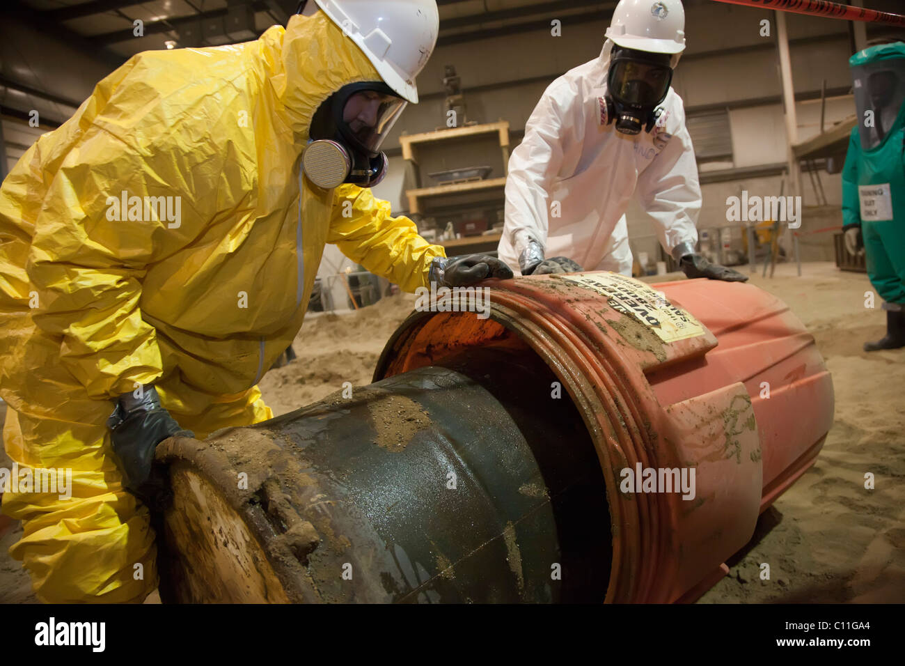 Job Corps Trainees Learn Hazardous Waste Cleanup Stock Photo