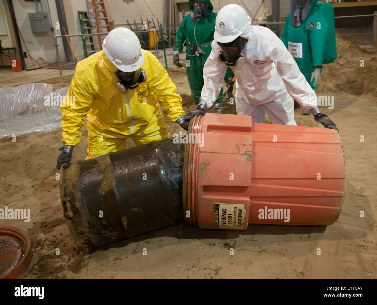 Job Corps Trainees Learn Hazardous Waste Cleanup Stock Photo