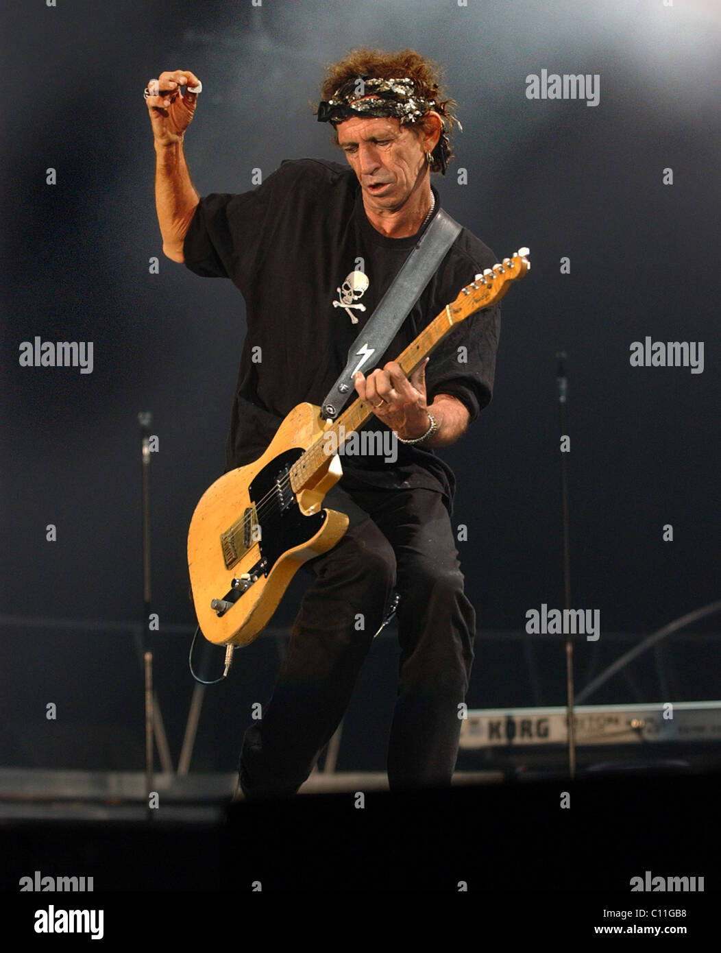 The Rolling Stones in concert, Glasgow 2003- Keith Richards Stock Photo