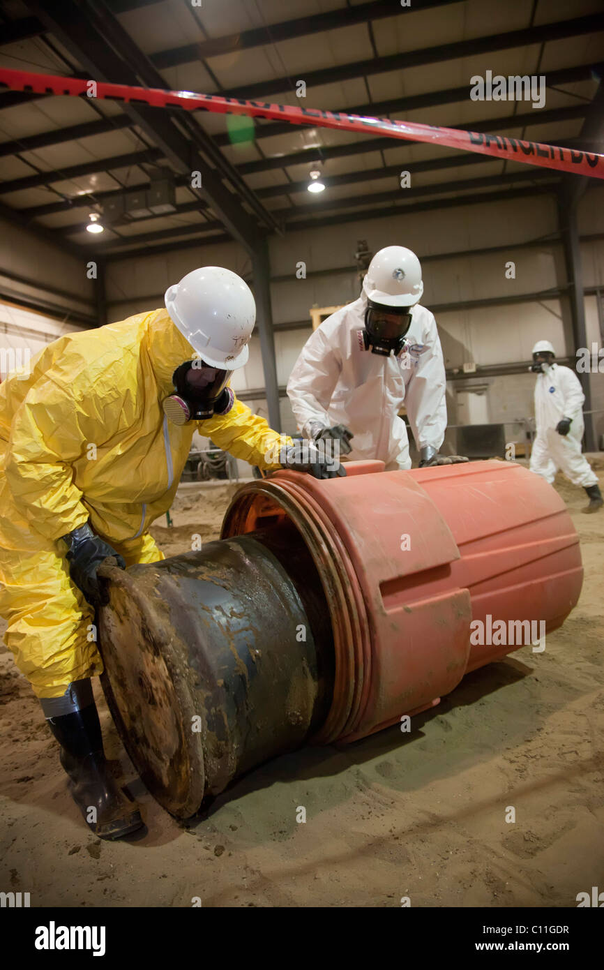 Job Corps Trainees Learn Hazardous Waste Cleanup Stock Photo