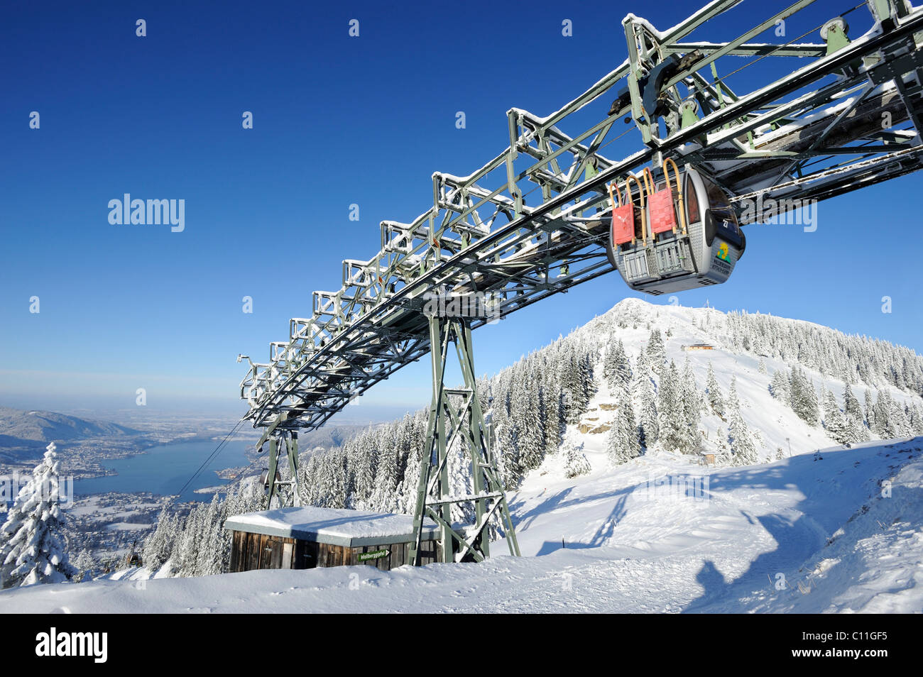 Ropeway on Mt. Wallberg, Bavarian Alps, Upper Bavaria, Bavaria, Germany, Europe Stock Photo