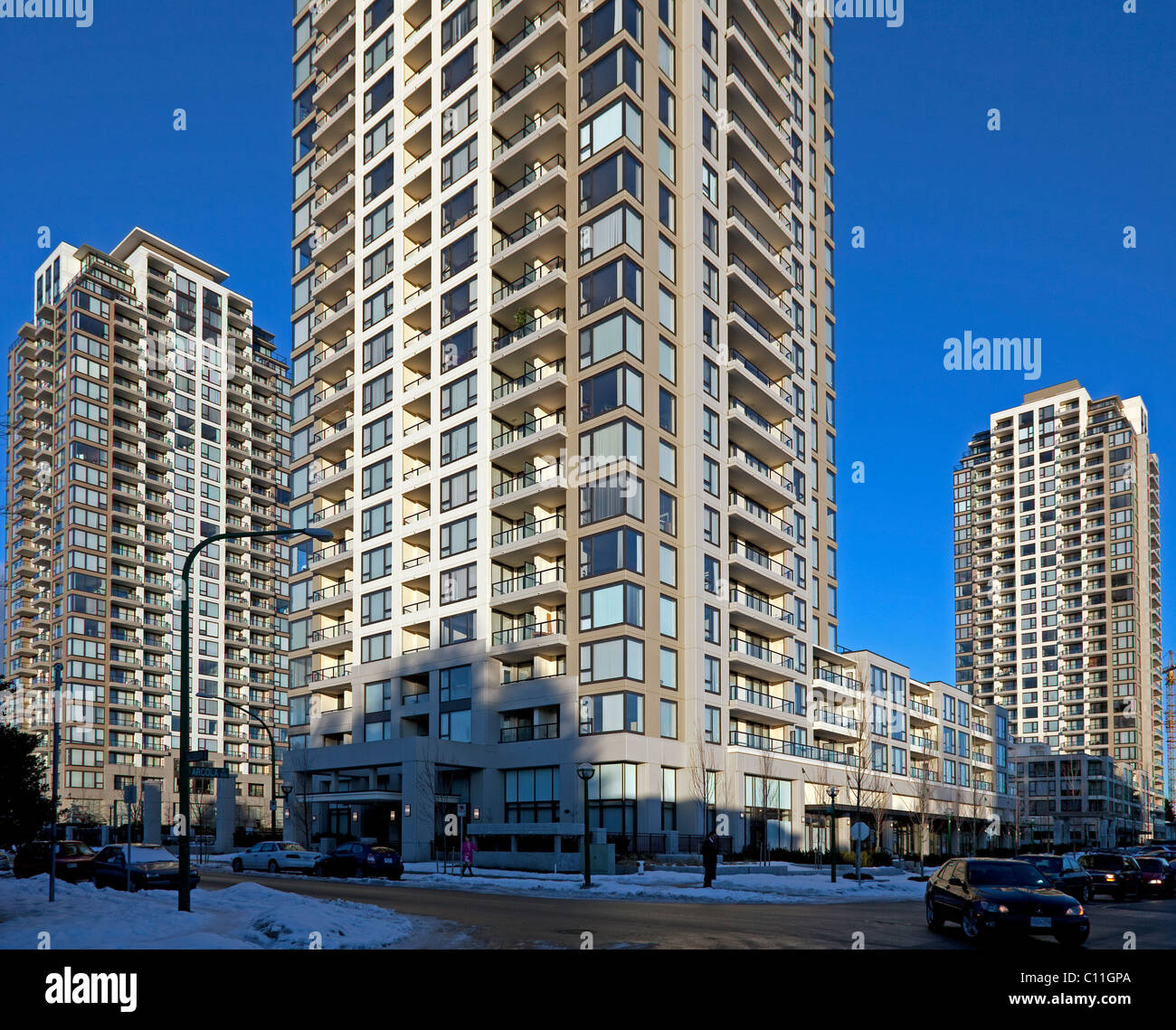 New, modern apartment buildings in Burnaby Stock Photo