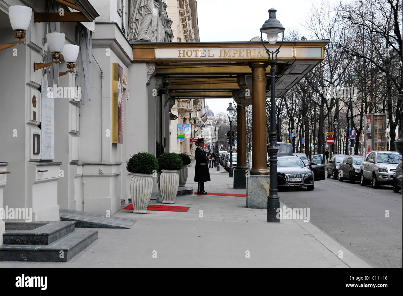 Hotel entrance, Hotel Imperial, Vienna, Austria, Europe Stock Photo
