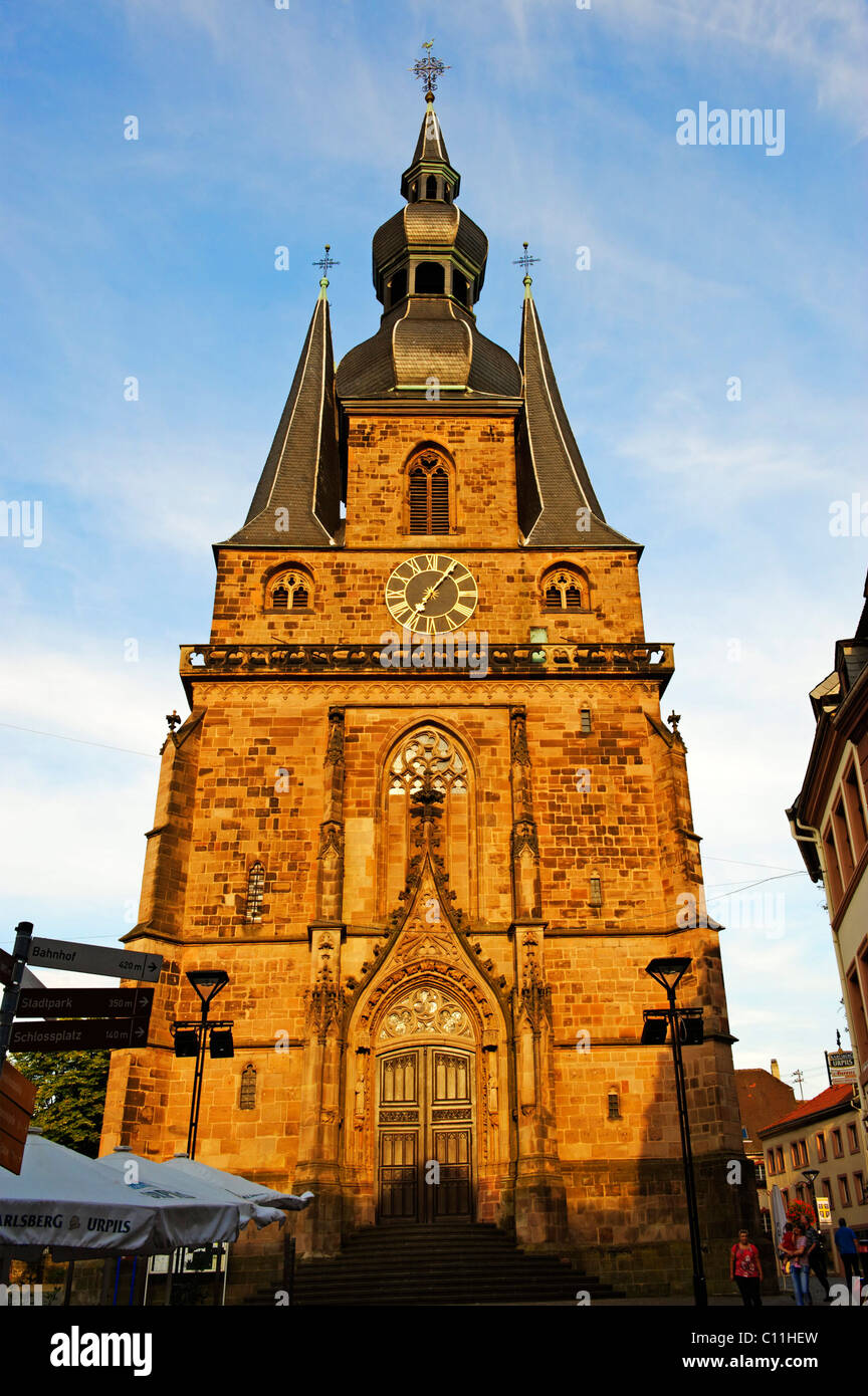 Tower, Saint Wendalinus Basilica, St. Wendel, Saarland, Germany, Europe Stock Photo