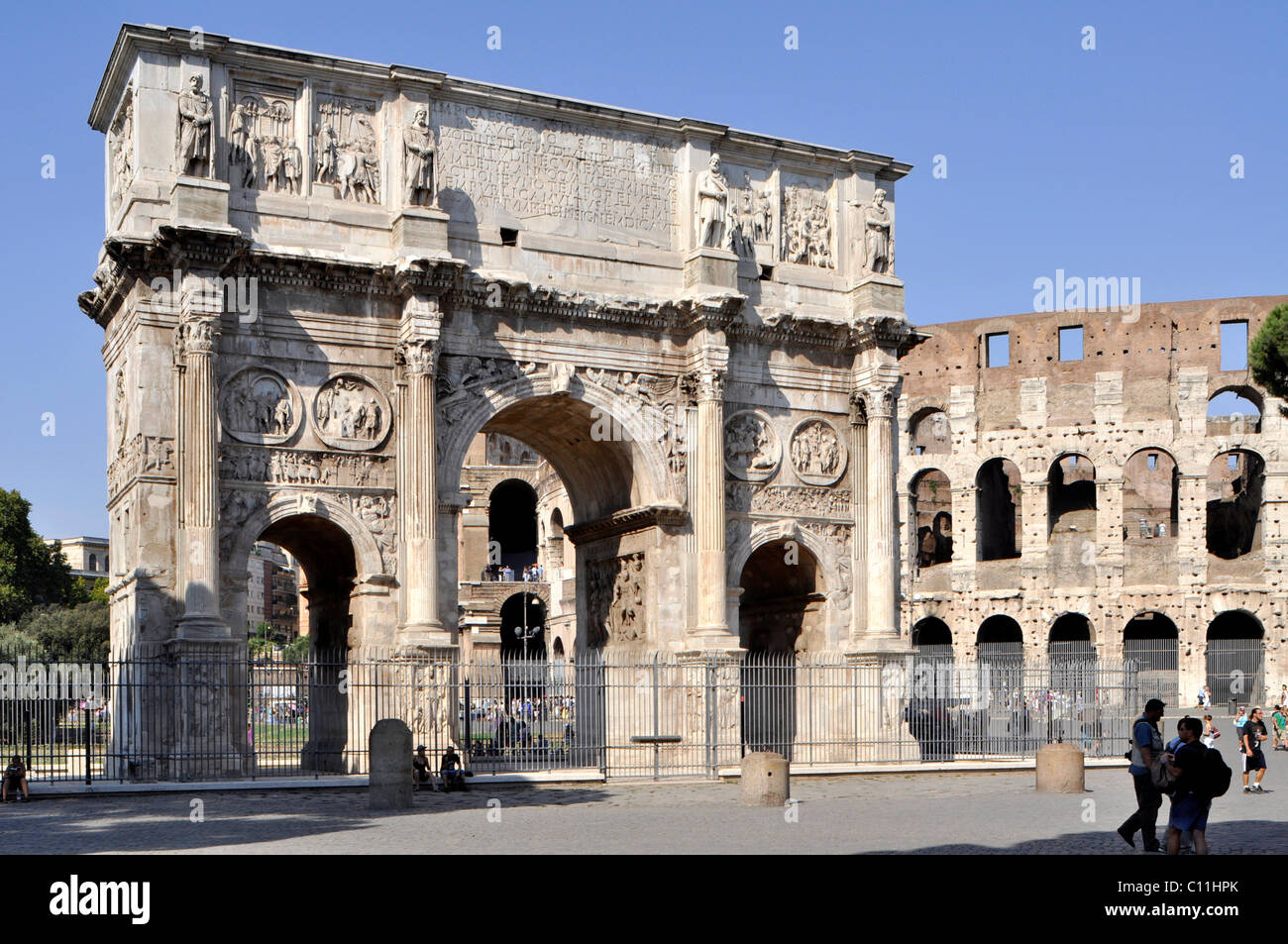 Arch of Constantine, Colosseum, Piazza del Colosseo, Rome, Lazio, Italy, Europe Stock Photo