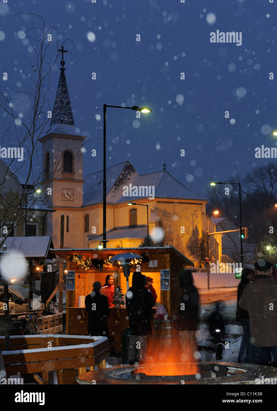 Christmas celebration in St. Veit, Berndorf, Triestingtal, Lower Austria, Austria, Europe Stock Photo