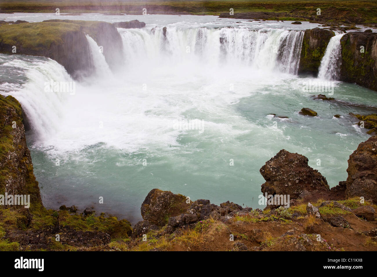 Goðafoss, the Gods' waterfall, north Iceland, Iceland, Europe Stock Photo