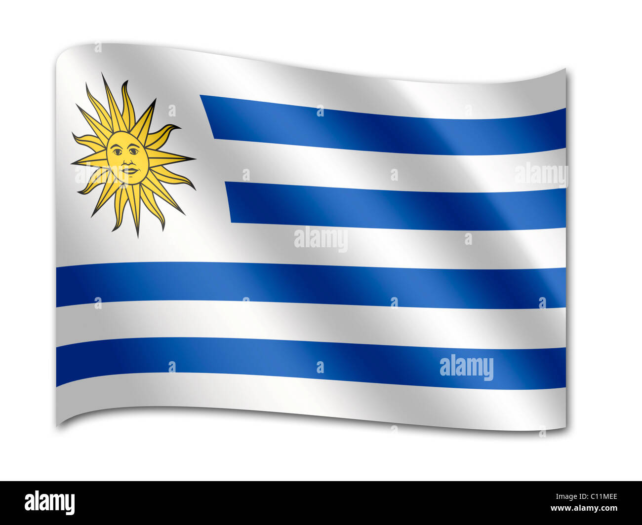 Flag of Uruguay Stock Photo