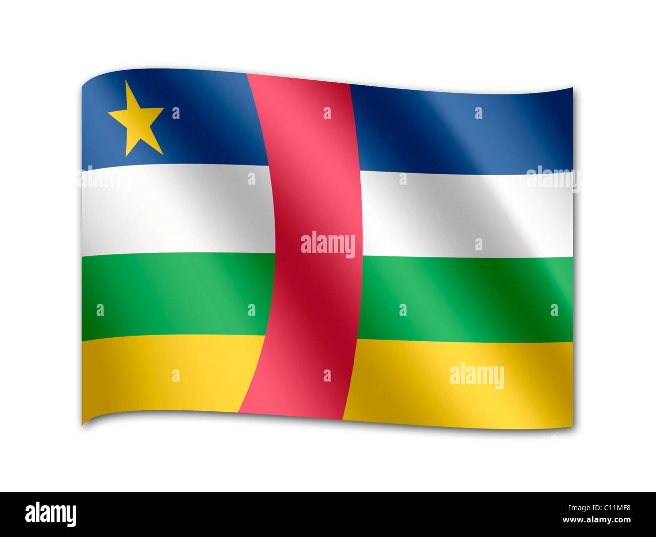 Flag of Central African Republic Stock Photo