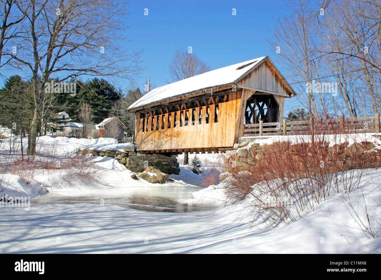 New hampshire covered bridge winter hi-res stock photography and images ...