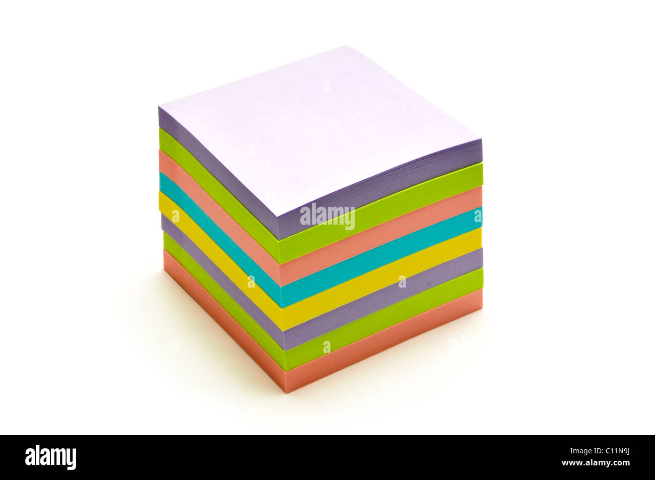 stack of colorful note papers Stock Photo