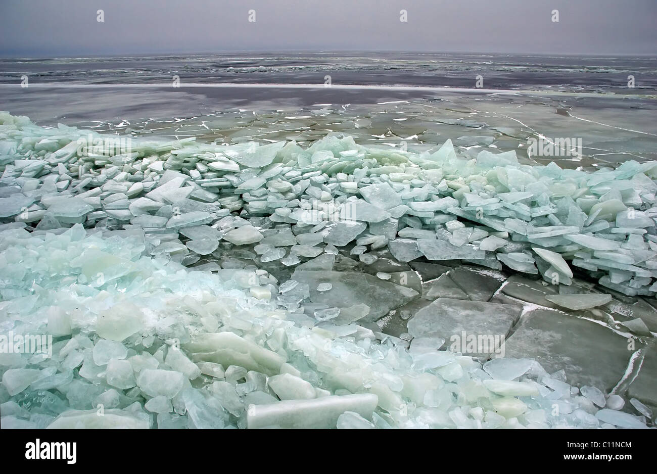 iceberg on frozen Baltic Sea Stock Photo