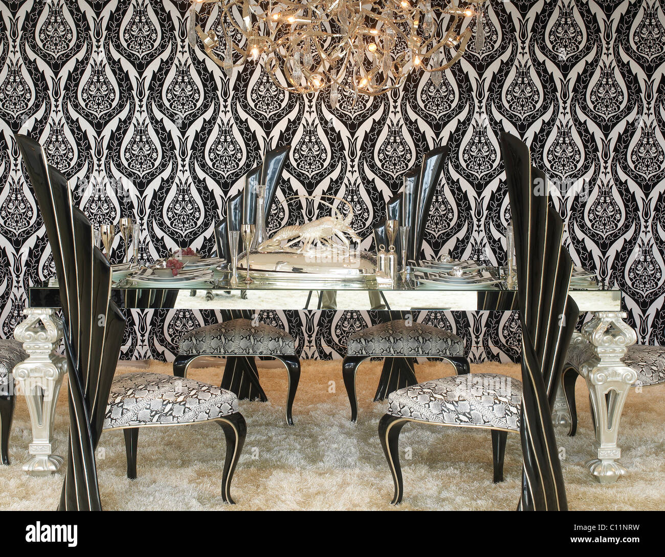 Luxurious Dubai style dining room Stock Photo Alamy