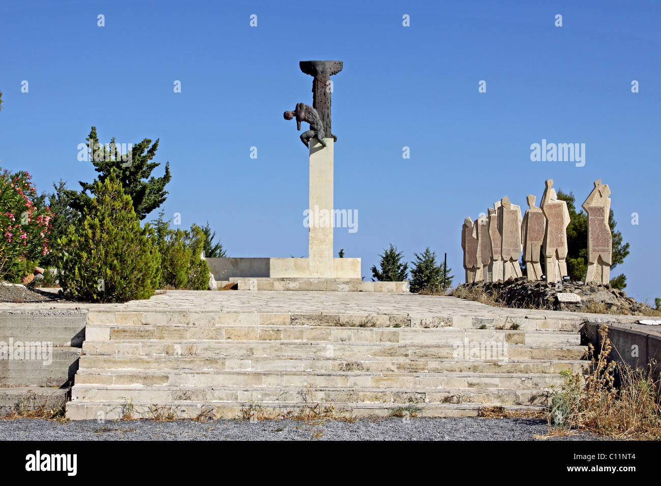 Memorial to the 440 people that executed here during the Second World War, Amiras, Viannos, Crete, Greece, Europe Stock Photo