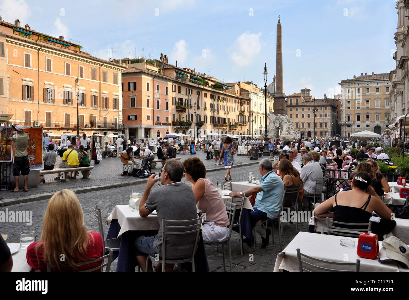 Restaurant, Ristorante, Piazza Navona square, Rome, Lazio, Italy, Europe Stock Photo