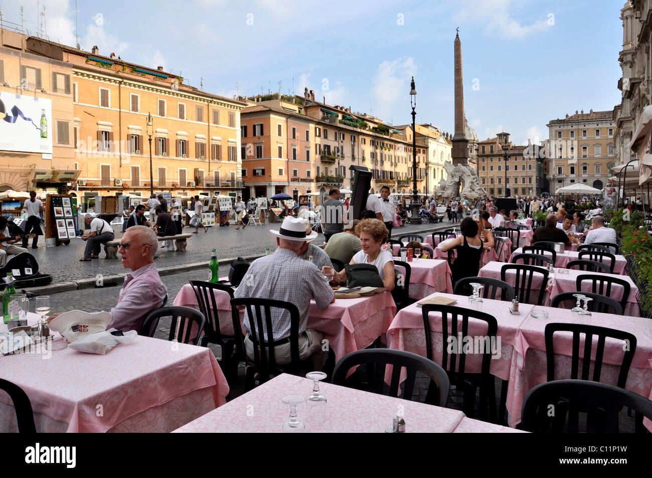 Restaurant, Ristorante, Piazza Navona square, Rome, Lazio, Italy, Europe Stock Photo