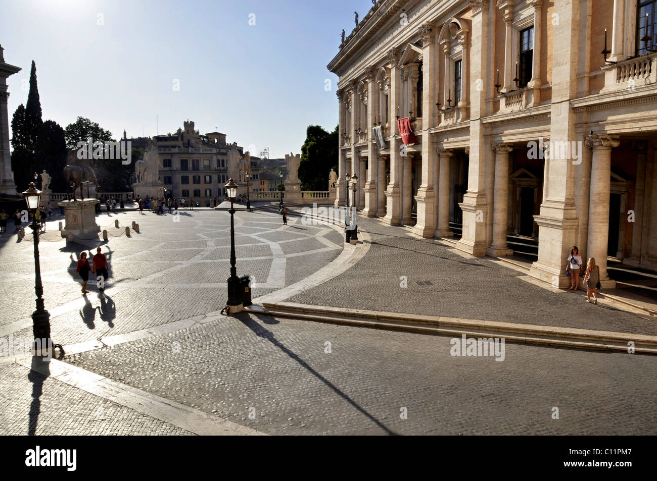 Palazzo Nuovo, Piazza del Campidoglio Capitol Square, Rome, Lazio, Italy, Europe Stock Photo