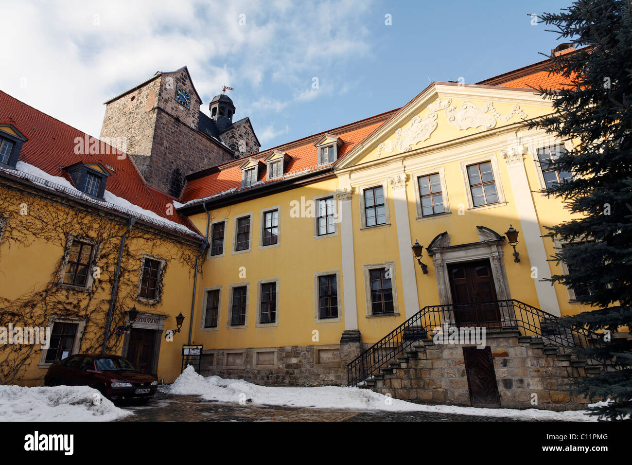 Baroque Schloss Ballenstedt castle, northern Harz, Saxony-Anhalt, Germany, Europe Stock Photo