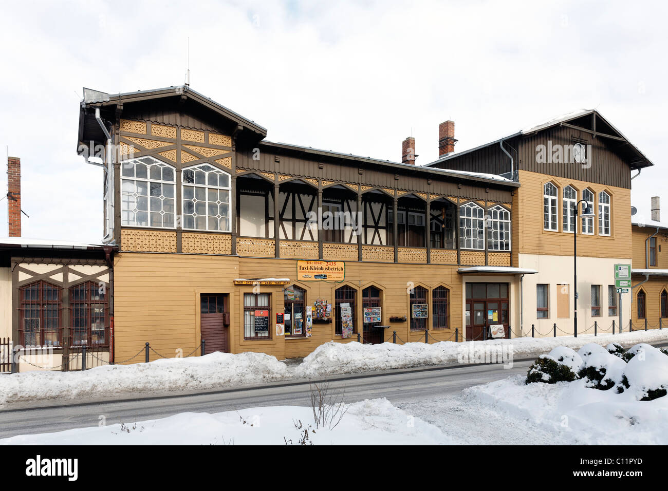 Wilhelminian style station building, Thale, Harz, Saxony-Anhalt, Germany, Europe Stock Photo