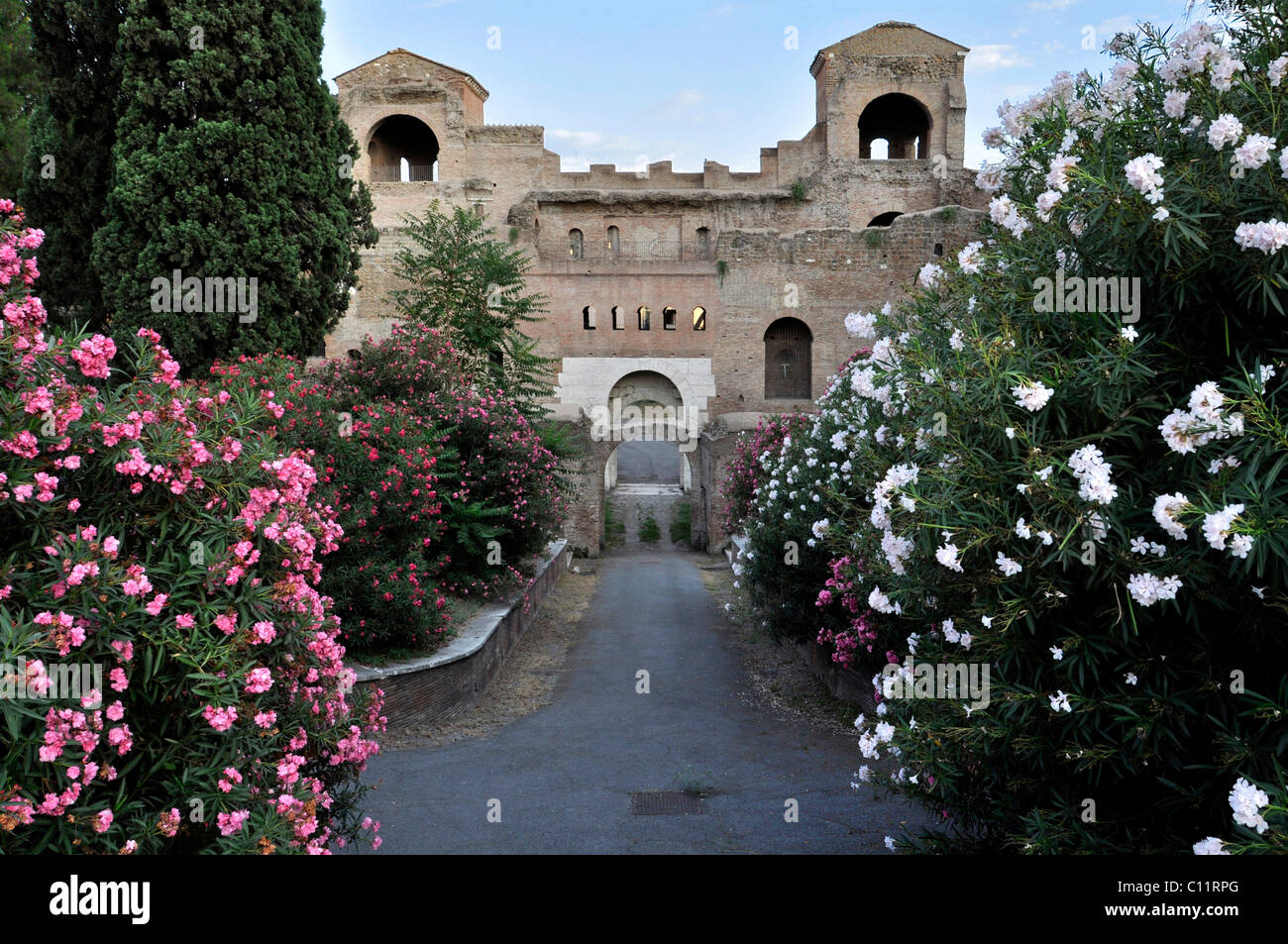 Porta Asinaria, Aurelian Walls, Piazza di Porta San Giovanni, Rome, Lazio, Italy, Europe Stock Photo
