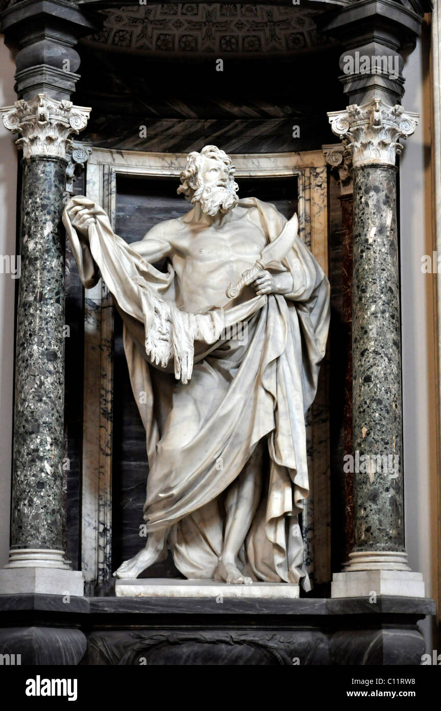 Statue of the apostle Bartholomew, nave, San Giovanni Basilica in Laterano, Rome, Lazio, Italy, Europe Stock Photo