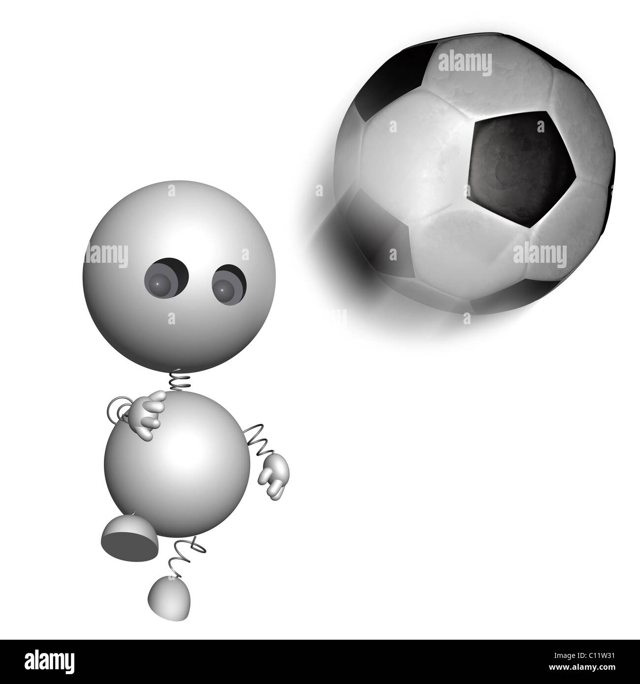 Abstract figure with football, soccer world cup Stock Photo