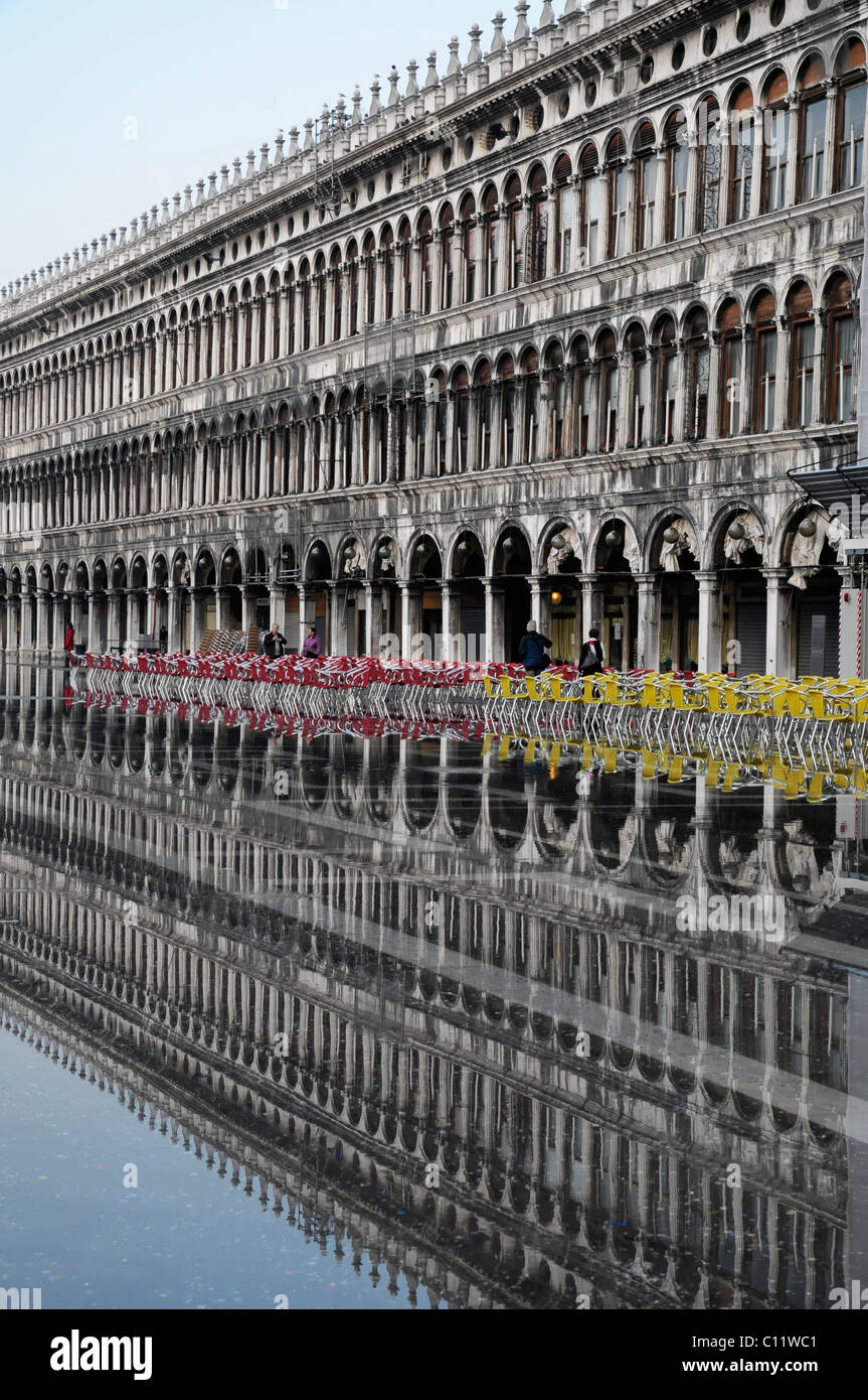 Acqua Alta, Piazza San Marco under water, Venice, Veneto, Italy, Europe Stock Photo