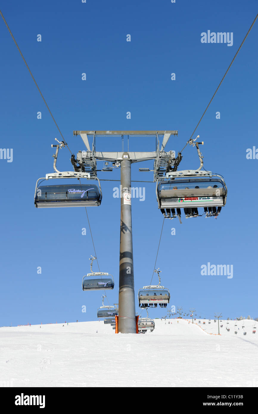 Skilift on Mt Feldberg, southern Black Forest, Baden-Wuerttemberg, Germany, Europe Stock Photo