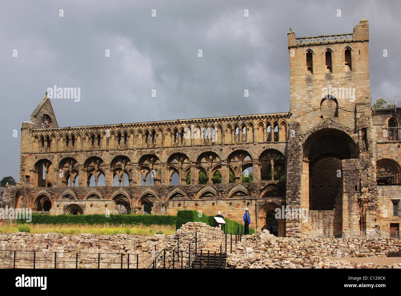 Ruins of the Augustinian abbey of Jedburgh, Scottish Borders, Scotland, United Kingdom, Europe Stock Photo