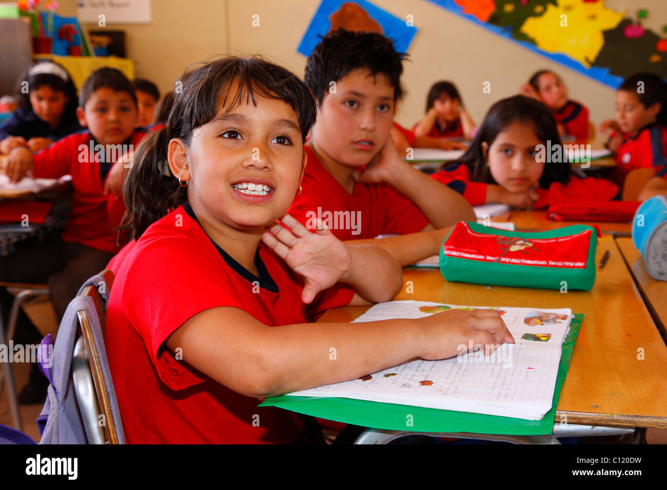 Pupils during class, Belem school, Santiago de Chile, Chile, South America Stock Photo Alamy