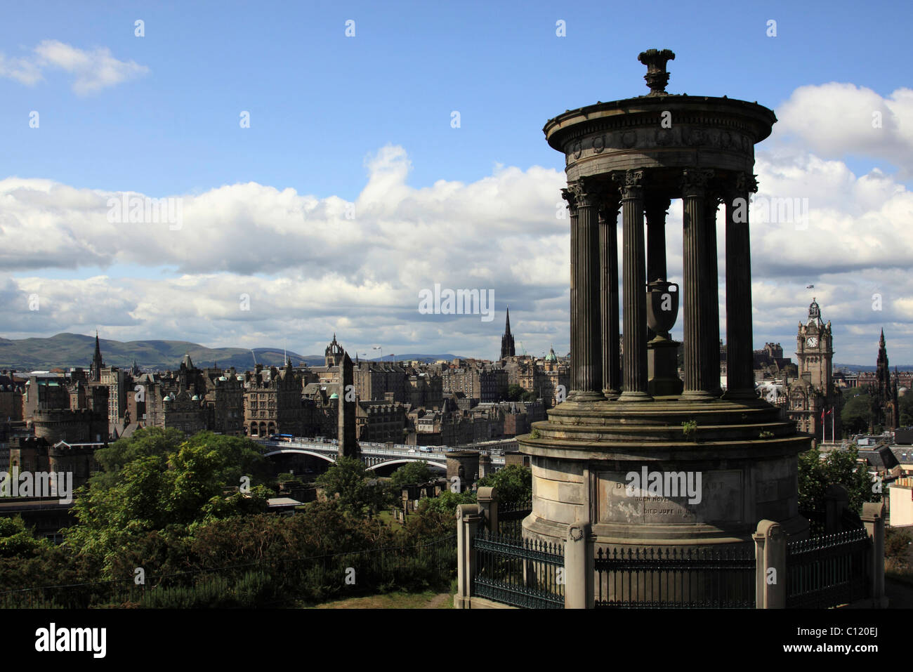 View over Edinburgh from Calton Hill, Edinburgh, Scotland, United Kingdom, Europe Stock Photo
