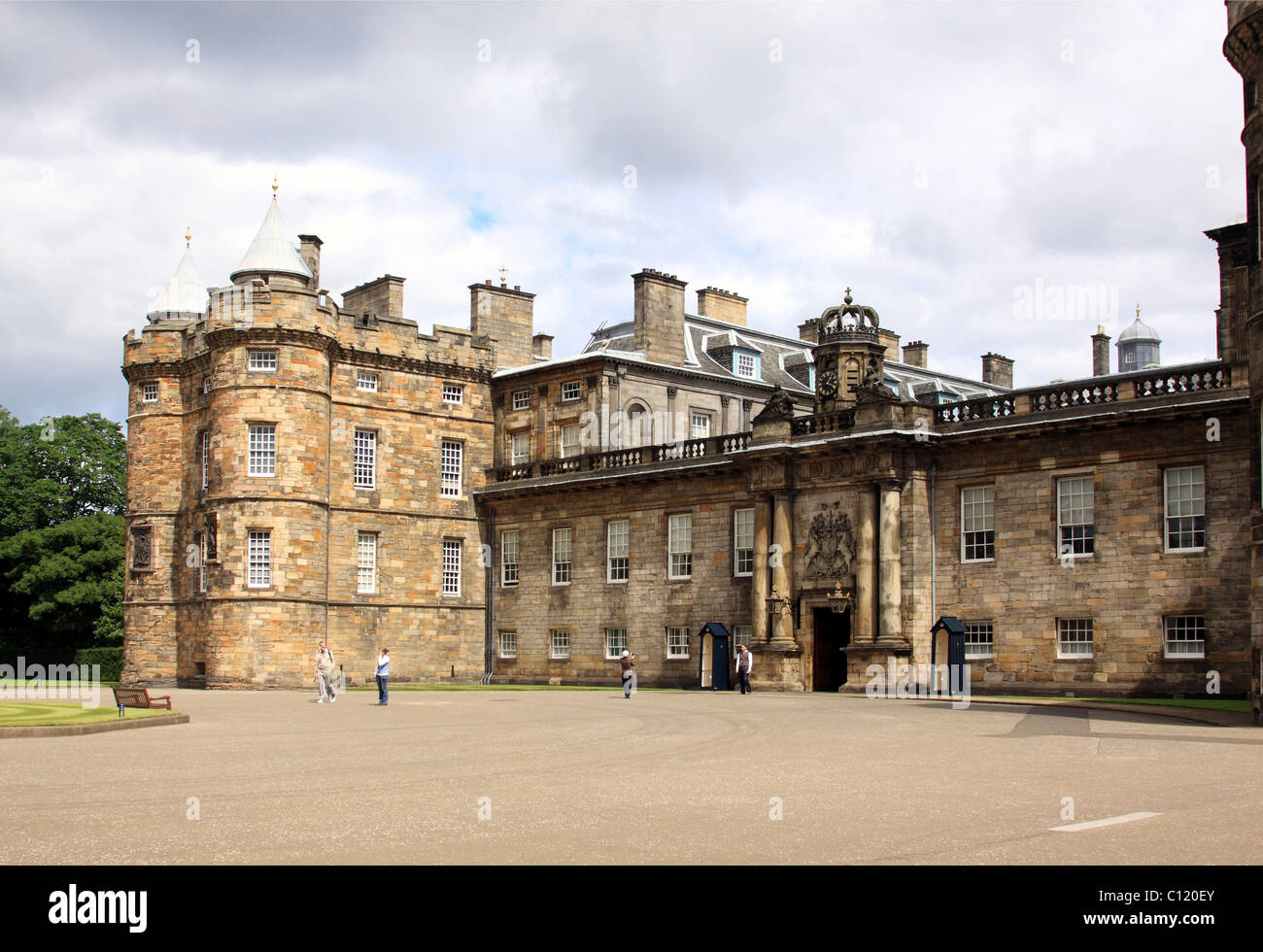 Holyrood Palace, seat of the British Queen in Scotland, Edinburgh, Scotland, United Kingdom, Europe Stock Photo
