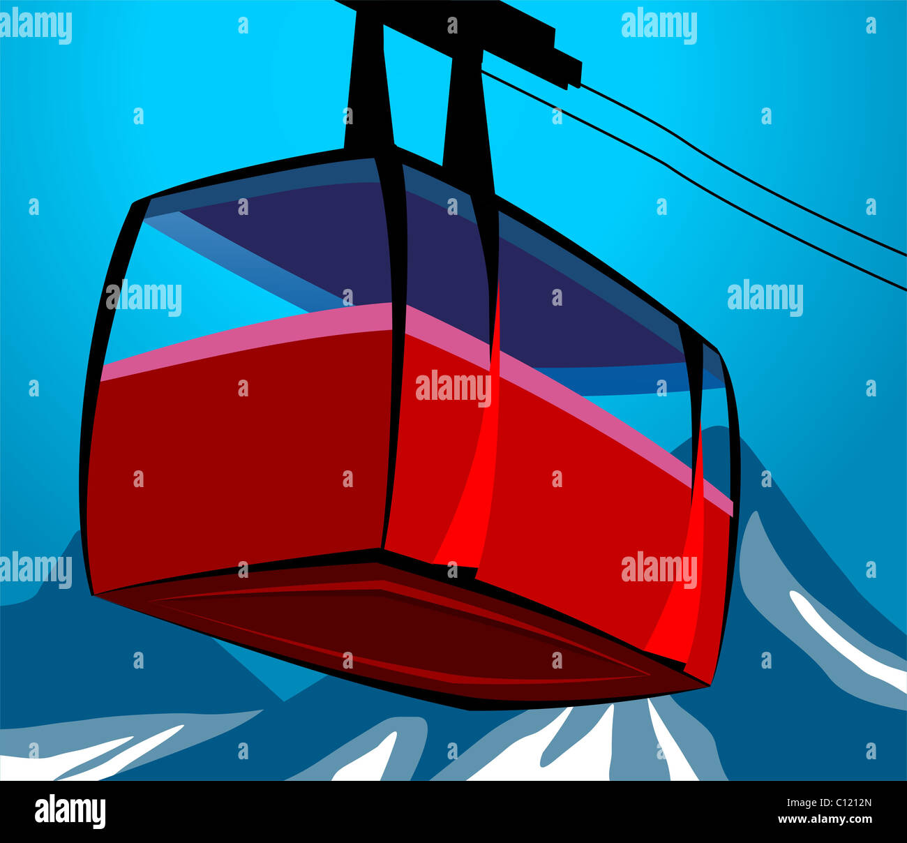 Cable car vector hi-res stock photography and images - Alamy