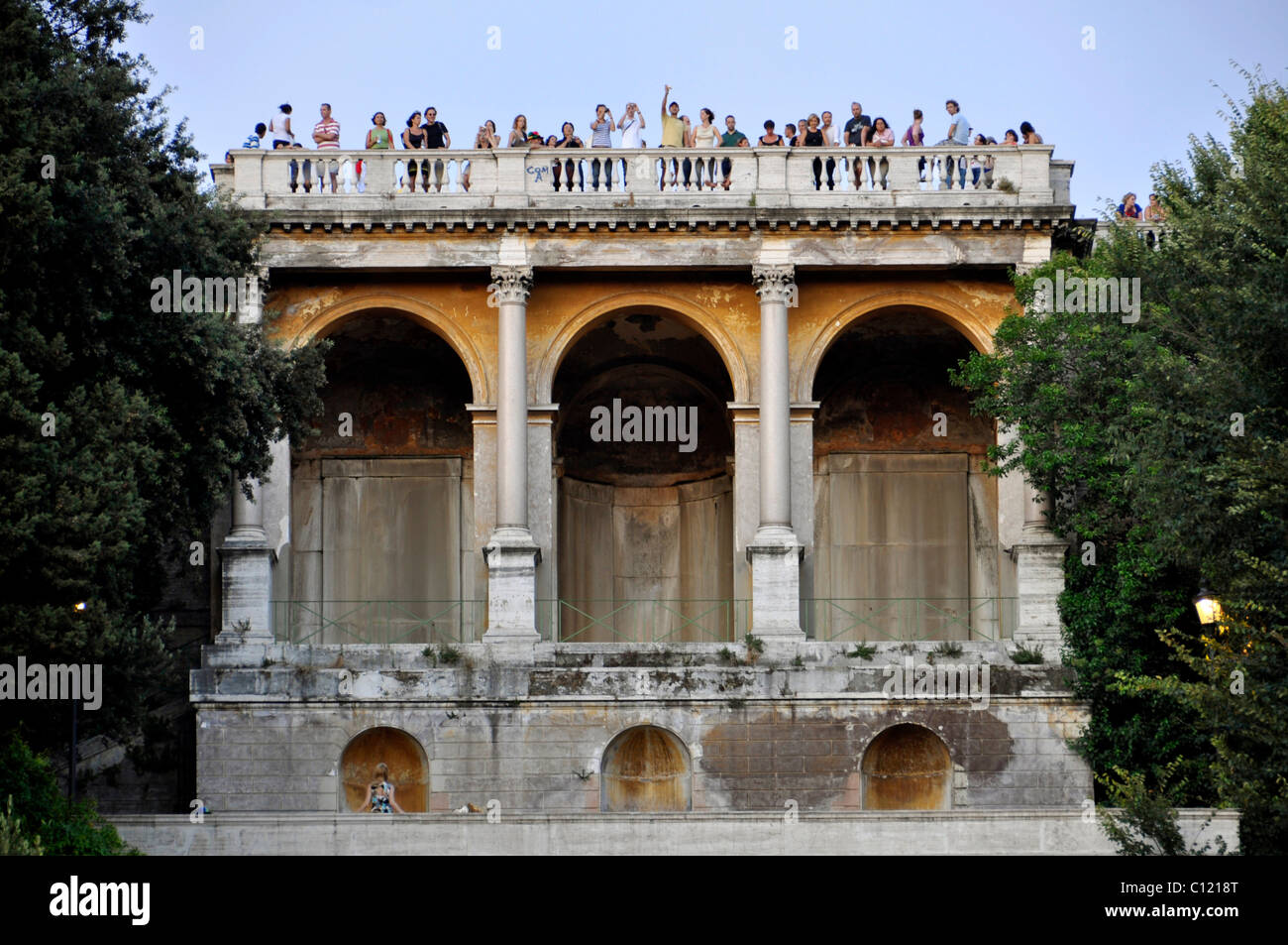Pincio Terrace, Piazza del Popolo, Rome, Lazio, Italy, Europe Stock Photo