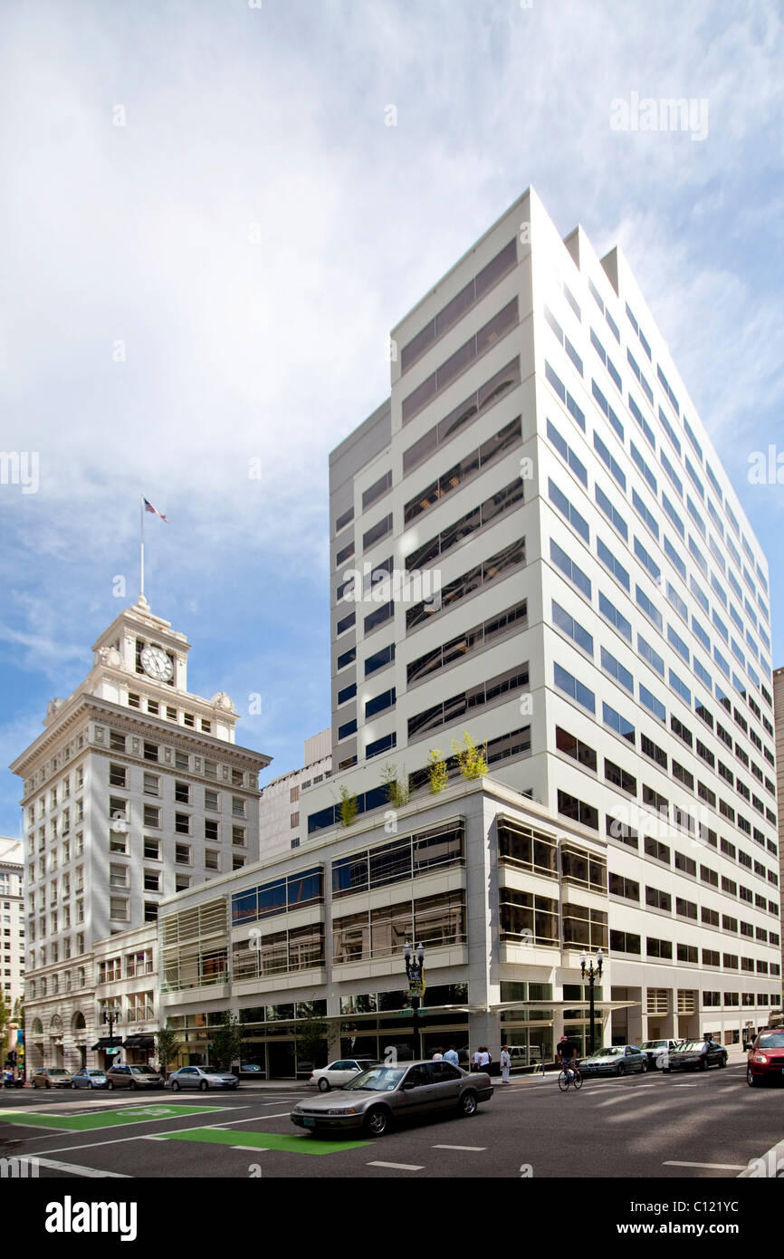 Jackson Tower, Pioneer Courthouse Square, Portland, Oregon, USA Stock