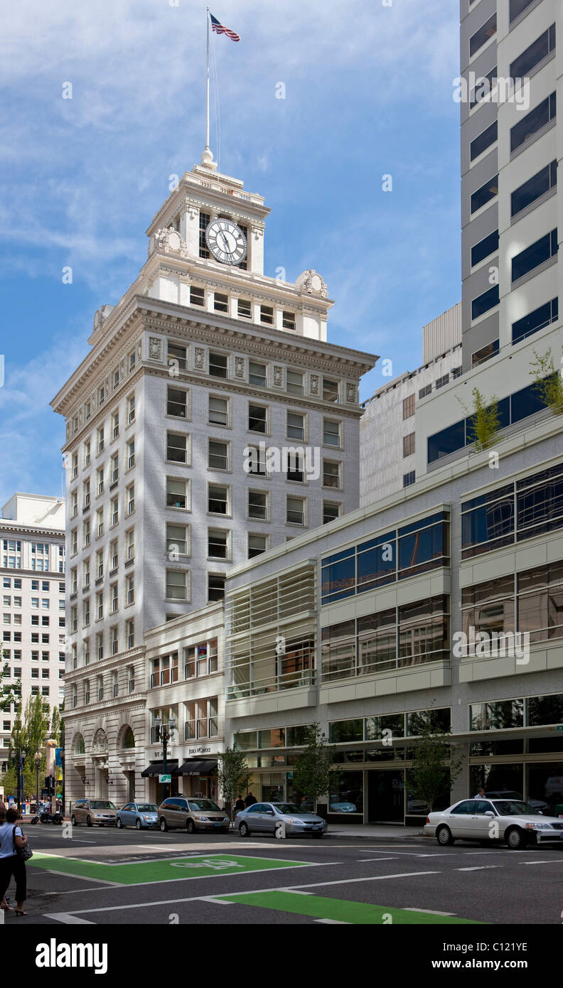 Jackson Tower, Pioneer Courthouse Square, Portland, Oregon, USA Stock