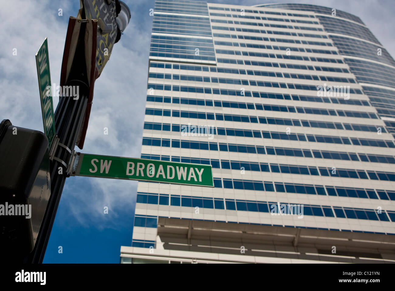 Fox Tower on SW, Pioneer Courthouse Square, Portland, Oregon, USA Stock